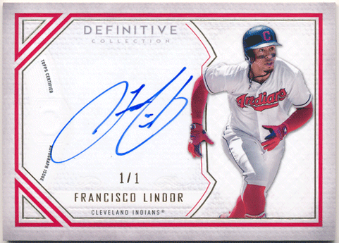 Francisco Lindor MLB 2019 Topps Definitive Collection Red Signature Auto 1/1 1of1