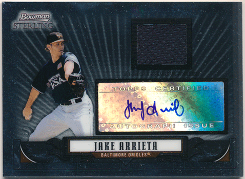 Jake Arrieta MLB 2008 Bowman Sterling RC Signature Jersey Auto