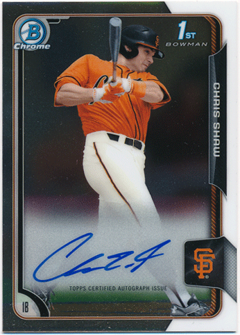 Chris Shaw MLB 2015 Bowman Chrome 1st Bowman Signature Auto