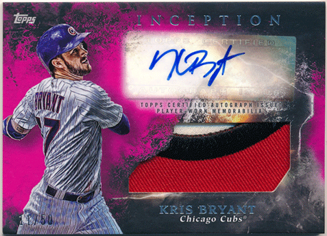 Kris Bryant MLB 2018 Topps Inception Magenta Signature Patch Auto 11/50