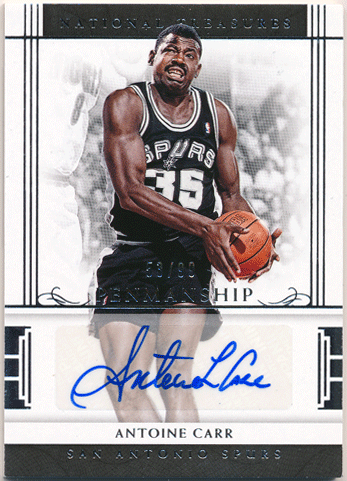 Antoine Carr NBA 2016-17 Panini National Treasures Penmanship Signatures Auto 53/99