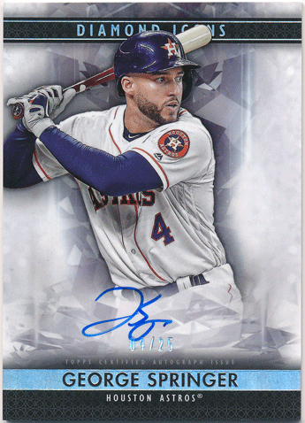 George Springer MLB 2019 Topps Diamond Icons Signature Auto 04/25 Jersey Number