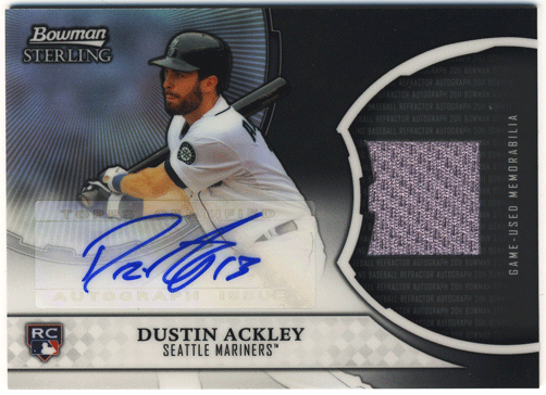 Dustin Ackley MLB 2011 Bowman Sterling Black Refractor Jersey Auto 12/25