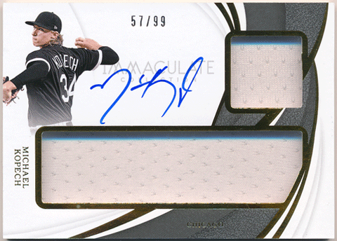 Michael Kopech 2019 Panini Immaculate Collection Doubles Jersey Signature Auto 57/99