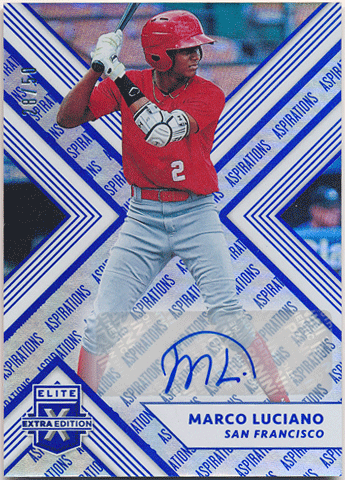 Marco Luciano 2018 Panini Elite Extra Edition Aspirations Signature Auto 28/50
