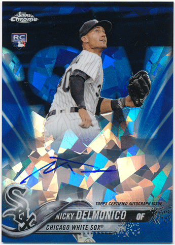Nicky Delmonico MLB 2018 Topps Chrome Sapphire Edition RC Sapphire Refractor Signature Auto