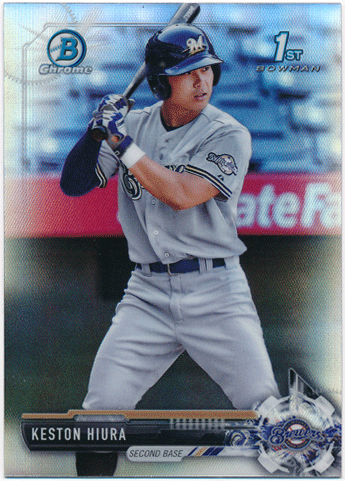 Keston Hiura MLB 2017 Bowman Chrome 1st Bowman Refractor