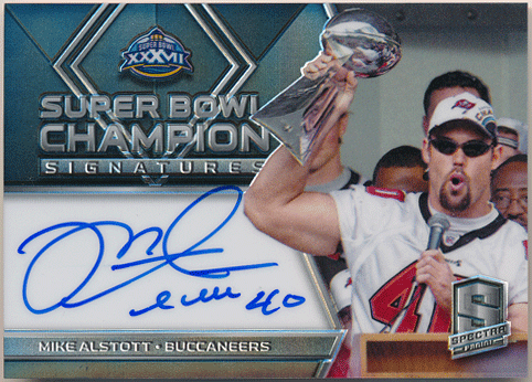 Mike Alstott NFL 2018 Panini Spectra Super Bowl Champions Signature Prizm Auto 49/99