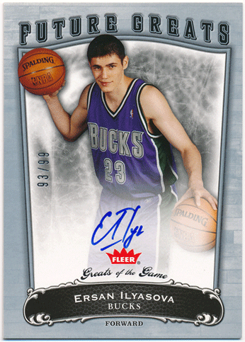 Ersan Ilyasova NBA 05-06 Fleer Greats of the Game RC Future Greats Signature Auto 93/99