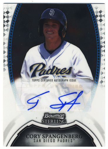 Cory Spangenberg MLB 2011 Bowman Steling Prospect Auto