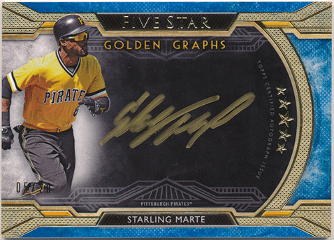 Starling Marte MLB 2018 Topps Five Star Golden Graphs Signature Auto 05/20