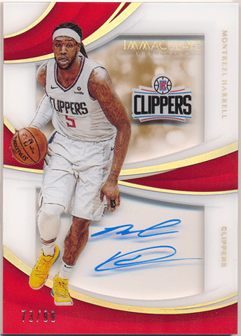 Montrezl Harrell NBA 18-19 Panini Immaculate Collection Shadowbox Signature Auto 73/99