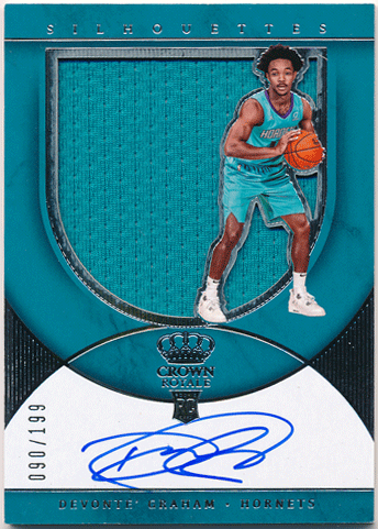 Devonte' Graham NBA 18-19 Panini Crown Royale RC Silhouettes Jersey Auto 090/199
