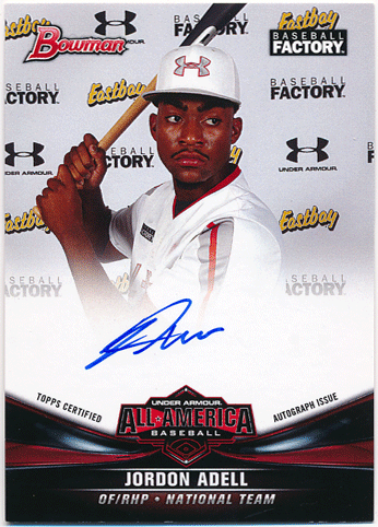 Jordan Jo Adell MLB 2017 Bowman Under Armour All-America Signature Auto 138/199