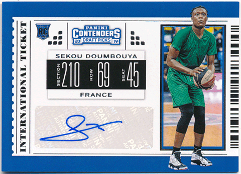 Sekou Doumbouya NBA 2019 Panini Contenders Draft Picks RC Signatures Auto