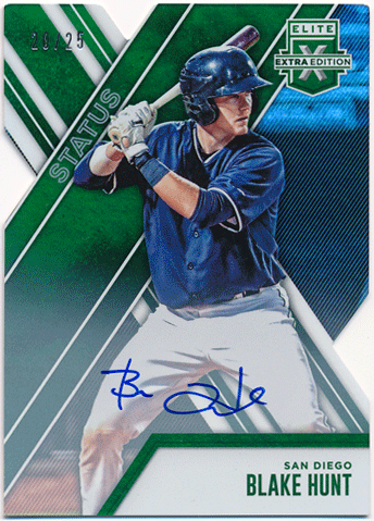 Blake Hunt 2017 Panini Elite Extra Edition Status Die Cut Emerald Signature Auto 20/25