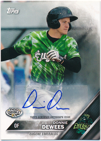 Donnie Dewees MLB 2016 Topps Pro Debut Signature Auto