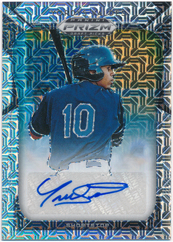 Yordys Valdes 2019 Panini Prizm Draft Picks Mojo Refractor Signature Auto 46/49