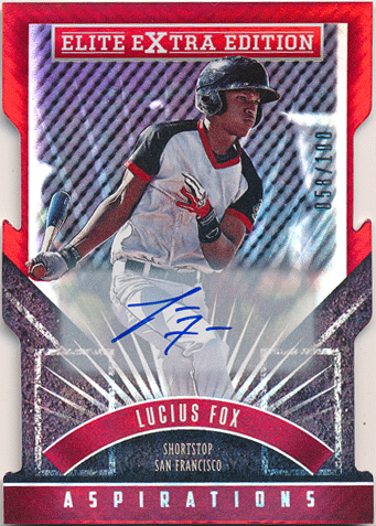 Lucius Fox 2015 Panini Elite Extra Edition Aspirations Signature Auto 058/100