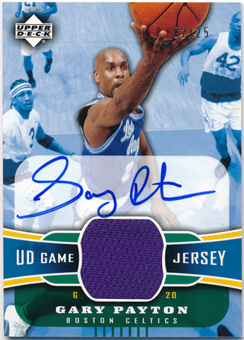 Gary Payton NBA 2004-05 Upper Deck UD Game Jersey Auto 02/25