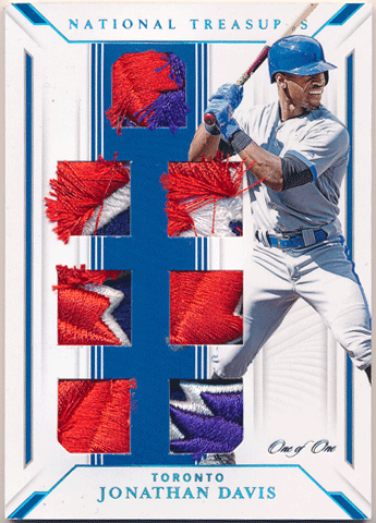 Jonathan Davis 2019 Panini National Treasures Game Gear Materials Sevins Platinum Patch 1/1 1of1