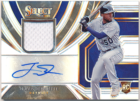 Travis Demeritte 2020 Panini Select RC Prizm Signature Jersey Auto 65/99