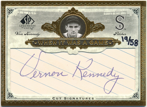 Vern Kennedy MLB 2006 UD SP Legendary Cuts When it was a Game Cut Auto 19/58