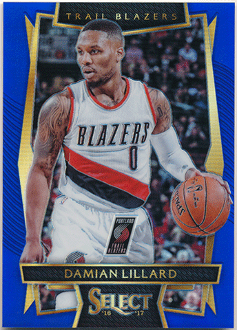 Damian Lillard NBA 2016-17 Panini Select Blue Prizm 287/299