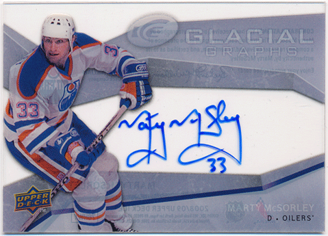 Marty McSorley NHL 2008-09 Upper Deck Ice Glacial Graphs Signature Auto