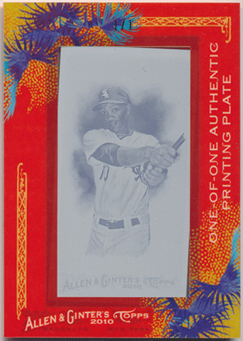 Alexei Ramirez MLB 2010 Topps Allen & Ginter Framed Magenta Printing Plate 1/1 1of1