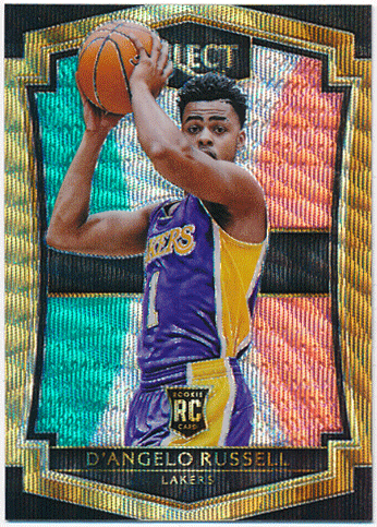 D'Angelo Russell NBA 2015-16 Panini Select RC Tri-Color Prizm #162 Rookie Card