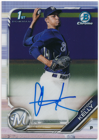 Antoine Kelly MLB 2019 Bowman Chrome 1st Bowman Signature Auto