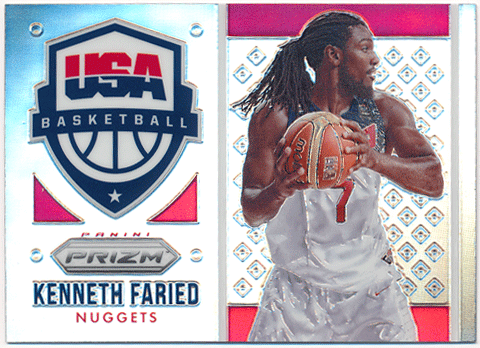 Kenneth Faried NBA 2015-16 Panini Prizm USA Silver Refractor