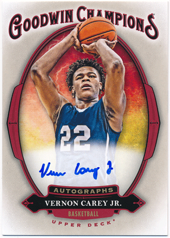 Vernon Carey Jr. 2020 Upper Deck Goodwin Champions Signature Auto