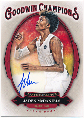 Jaden McDaniels 2020 Upper Deck Goodwin Champions Signature Auto