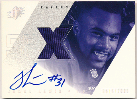 Jamal Lewis NFL 2000 Upper Deck SPx RC Signature Jersey Auto 0616/2000