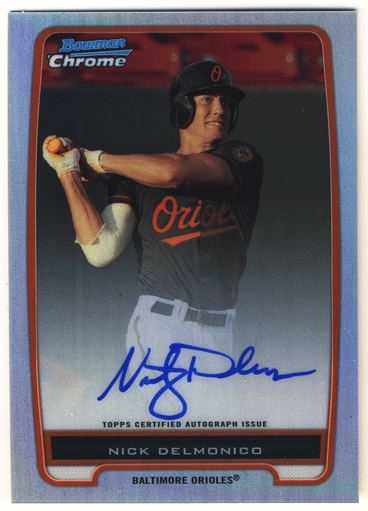 Nick Delmonico MLB 2012 Bowman Chrome Refractor Auto 292/500