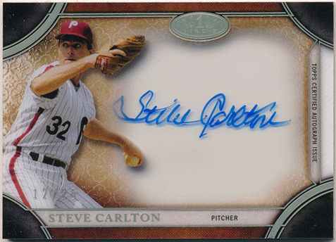 Steve Carlton MLB 2015 Topps Tier One Clear One Signature Auto 12/25