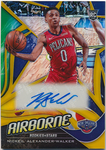 Nickeil Alexander-Walker NBA 2019-20 Panini Chronicles Rookies & Stars Airborne Gold Prizm Auto 04/10