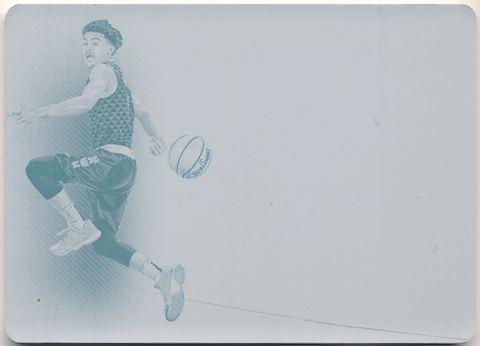 Trae Young NBA 2019-20 Panini National Treasures 2018-19 National Treasures RC Personalized Cyan Plate 1/1 1of1