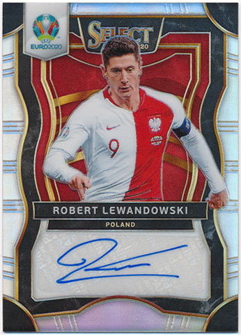 Robert Lewandowski Soccer 2020 Panini Select UEFA Euro Prizm Signature Auto