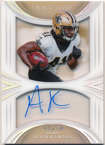 Alvin Kamara NFL 2018 Panini Immaculate Collection Shadowbox Platinum Signature Auto 1/1 1of1