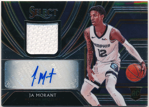Ja Morant NBA 2019-20 Panini Select RC Rookie Signature Jersey Auto 191/199