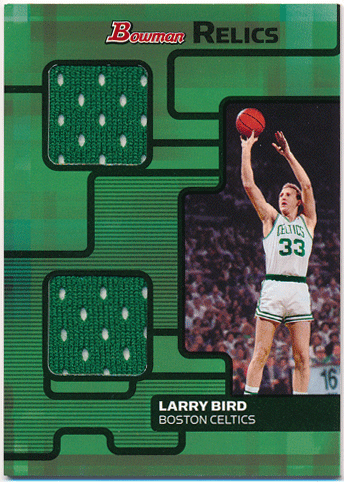 Larry Bird NBA 2007-08 Bowman Relics Dual Jersey 033/199 Jersey Number