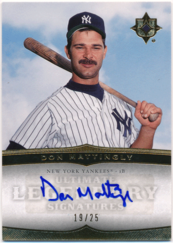 Don Mattingly MLB 2007 Upper Deck Ultimate Collection Legendary Signature Auto 19/25