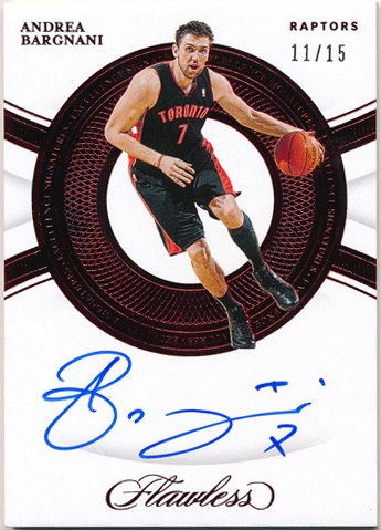 Andrea Bargnani NBA 2019-20 Panini Flawless Excellence Ruby Signature Auto 11/15
