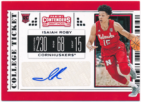 Isaiah Roby 2019 Panini Contenders Draft Picks RC College Ticket Signature Auto