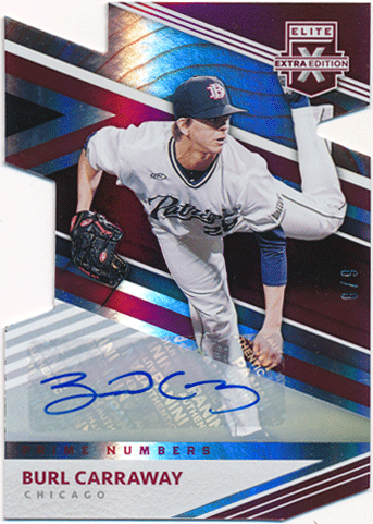 Burl Carraway 2020 Panini Elite Extra Edition Prime Numbers Signature Auto 8/9