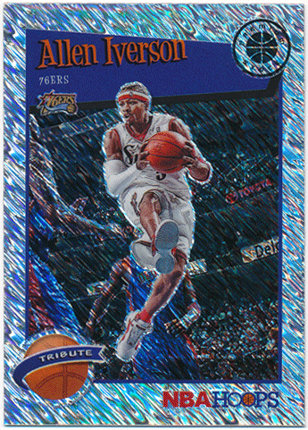 Allen Iverson NBA 2019-20 Panini Hoops Premium Stock Tribute Flash Silver Prizm