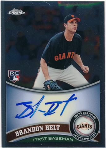Brandon Belt MLB 2011 Topps Chrome RC Rookie Signature Auto